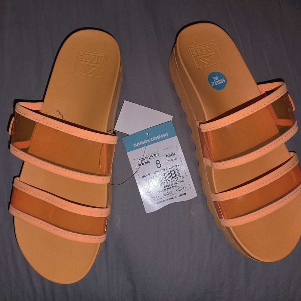 Reef Vibrant Womens Slide Sandals Size 8 Orangeade